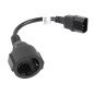 Cable lanberg adaptador iec 320 c14 -  schuko cee7 hembra 20cm