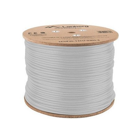 Bobina cat.6a lanberg ftp 305m  rj45 solid cobre lszh cpr fluke teste awg24 gris