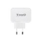 Cargador de pared doble tooq usb tipo c 3a -  usb tipo a 2.4a - 27w -  blanco