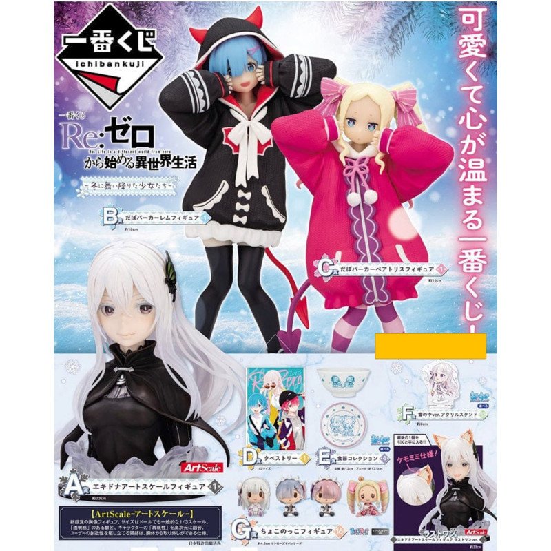 Ichiban kuji banpresto re zero ragazze che sono atterrate