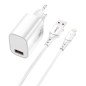Kit cargador qcharx artemisia 3a 18w + cable usb lightning  blanco