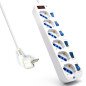 Regleta ewent con 6 tomas shucko con interruptor individual y 5 metros de cable