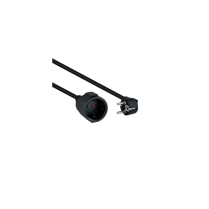 Cable de alimentacion schuko nanocable 2m -  macho - hembra -  negro