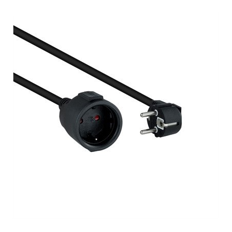 Cable de alimentacion schuko nanocable 2m -  macho - hembra -  negro