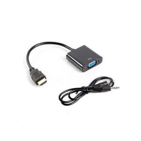 Adaptador lanberg hdmi macho -   vga hembra + minijack 3.5mm hembra 20cm