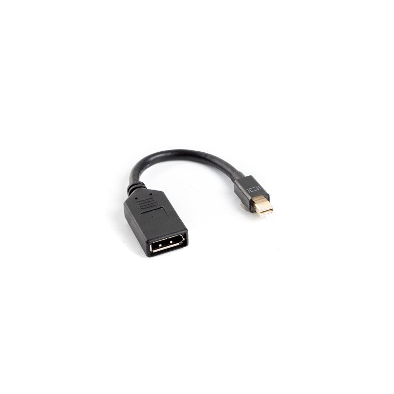 Adaptador lanberg mini displayport macho a displayport hembra cable 10 cm negro