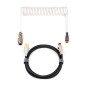 Phoenix kioru cable aviador en espiral con conector tipo c para teclados gaming negro y blanco