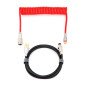 Phoenix kioru cable aviador en espiral con conector tipo c para teclados gaming negro y rojo