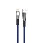 Cable qcharx florence usb a lightning 3a - 1 m - zinc azul cordn plano premium