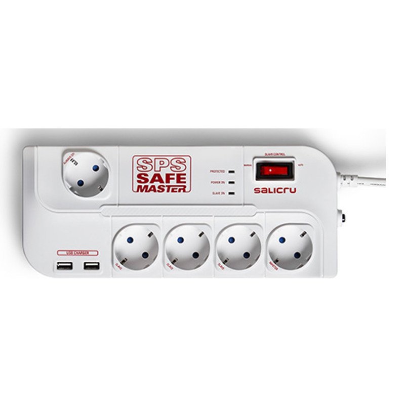 Regleta salicru sps.safe master proteccion inteligente 5 tomas schuko hub usb