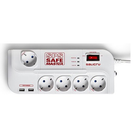 Regleta salicru sps.safe master proteccion inteligente 5 tomas schuko hub usb