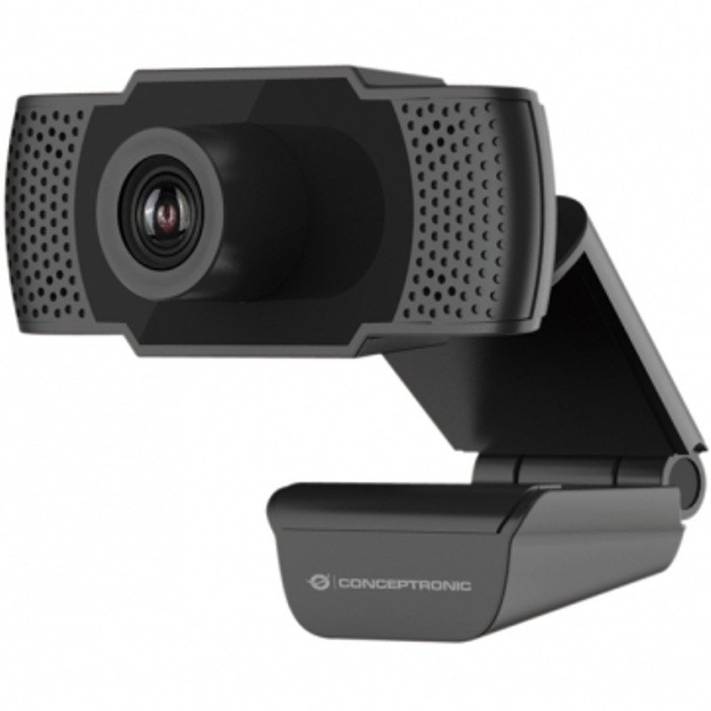 Webcam fhd conceptronic amdis01b - 1080p - usb - 30 fps - angulo vision 90 - foco manual - microfono integrado