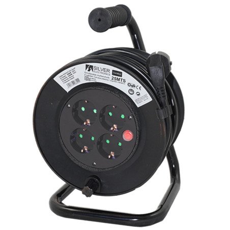 Prolunga avvolgicavo 4 prese - 50m - 16a - 250v - 3x1.5mm - colore nero