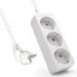 Regleta ewent 3 tomas shucko y 1.5 metros de cable blanco