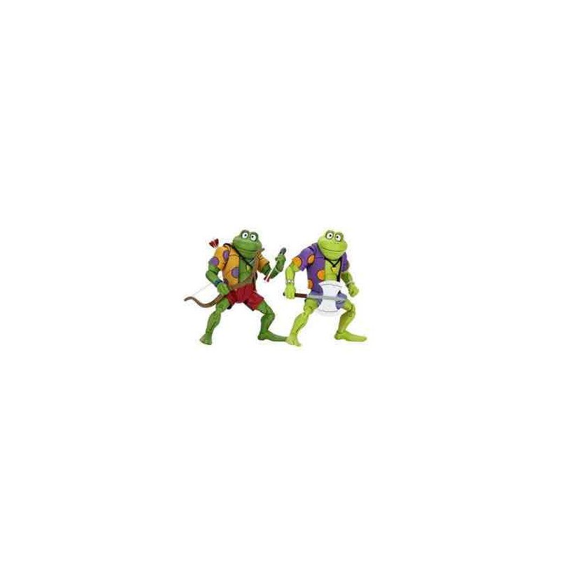 Pack 2 figuras neca ranas genghis & rasputin  scale action figure tmnt cartoon re - run