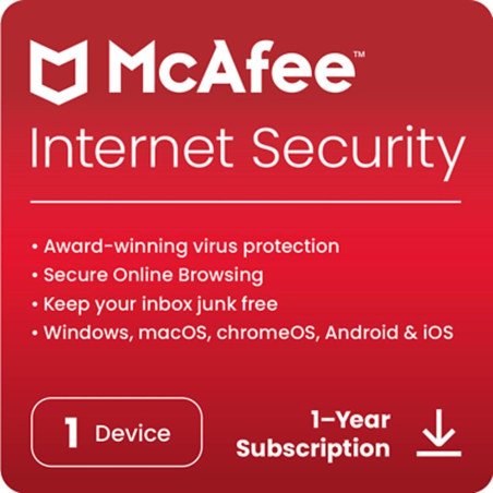 Antivirus mcafee internet security 1 dispositivo 1 ao esd (descarga directa)