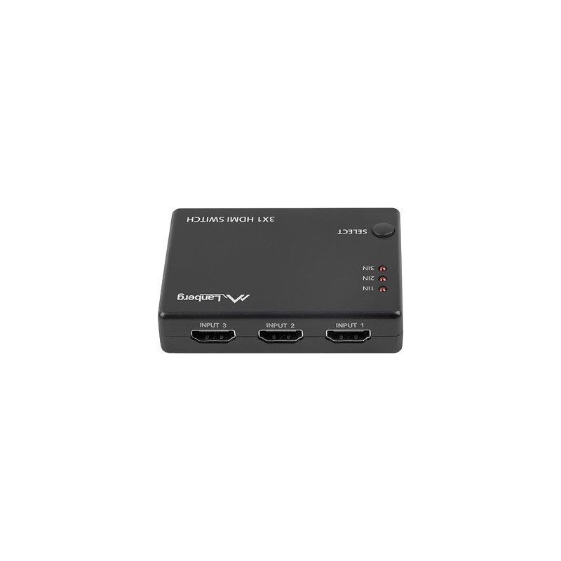 Switch video lanberg 4k - 3 x hdmi - micro usb - negro - control remoto