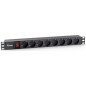 Regleta equip rack 19 pulgadas 1u 8 tomas 3500w interruptor 1.8m