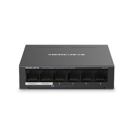 Switch mercusys ms106lp 6 puertos -  10 - 100mbps -  rj45 4p poe