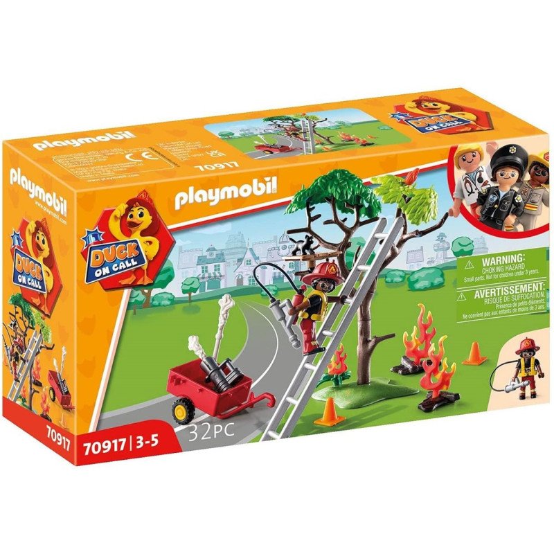 Playmobil duck on call accion rescate de bomberos rescata al gato!