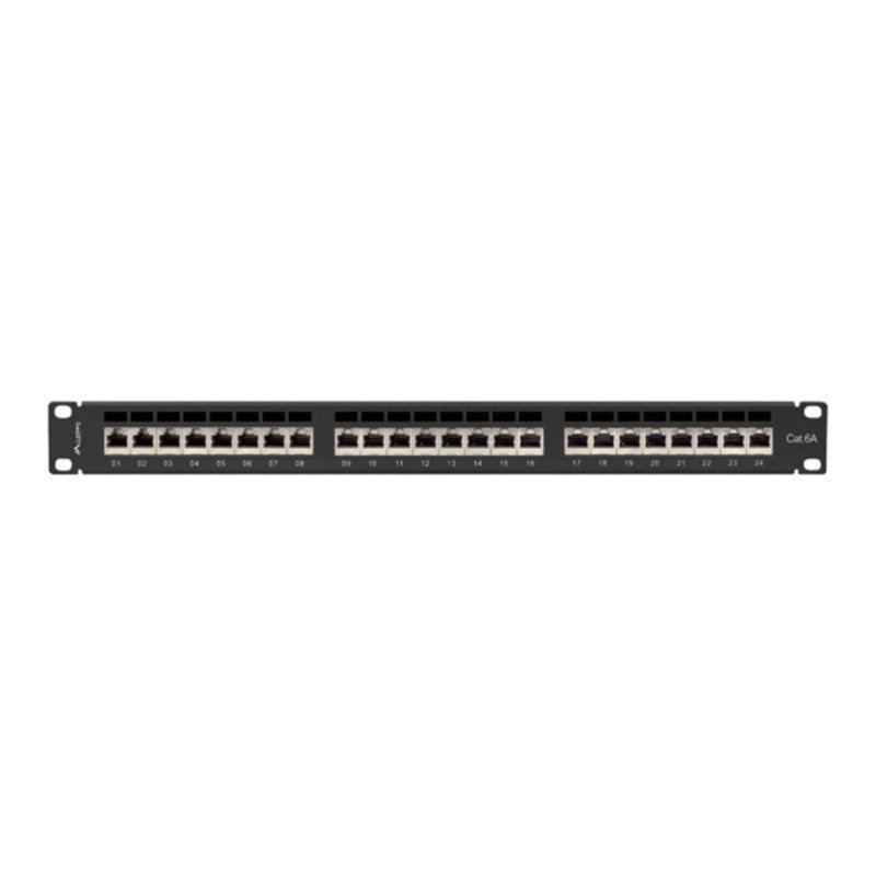 Patch panel lanberg 24 puertos 1u cat.6a ftp 19 pulgadas negro