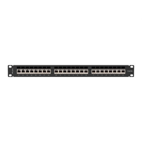 Patch panel lanberg 24 puertos 1u cat.6a ftp 19 pulgadas negro