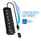Hub ewent 7 puertos usb 3.0 + interruptor - usb tipo a + adaptador usb tipo c