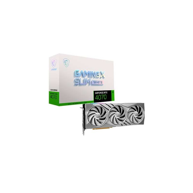 Tarjeta grafica msi rtx 4070 gaming x slim 12gb gddr6x white