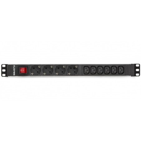 Regleta salicru para rack 19 pulgadas sps pdu 4 tomas schuko 6 tomas iec interruptor