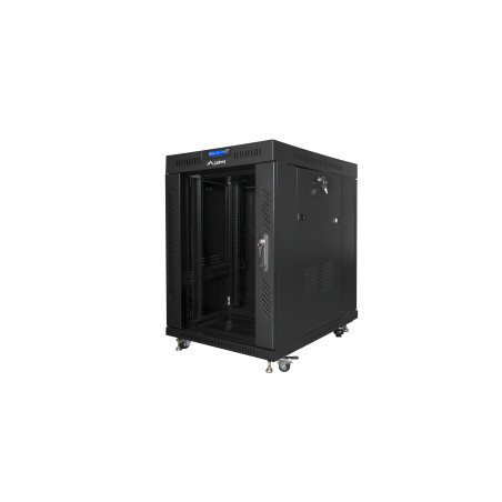 Armario lanberg rack 19 pulgadas 15u 800x1000 lcd puerta cristal flat pack negro