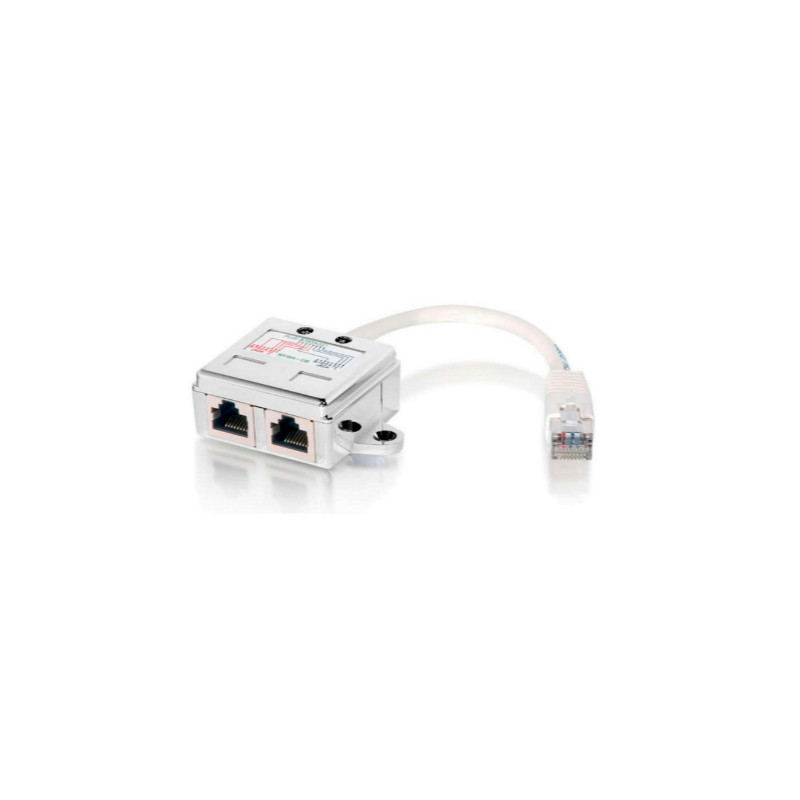 Adaptador equip rj45 cat5e 1 macho a 2 hembras