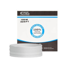 Bobina cable red utp cat5e rj45 nanocable 100m rigido 100m -  awg24 -  gris
