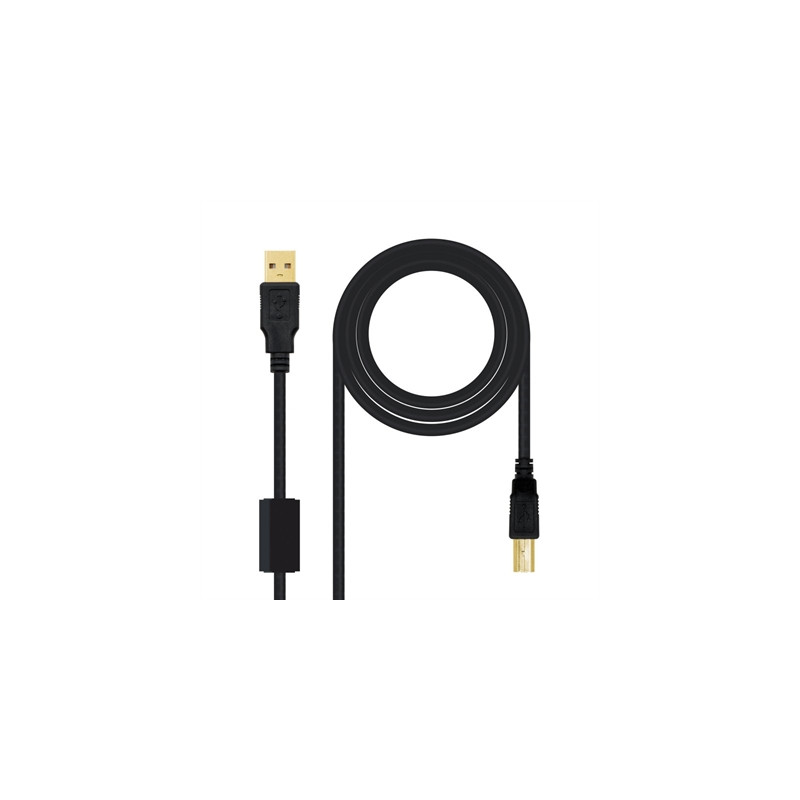 Cable usb 2.0 tipo a usb tipo b nanocable 3m negro macho - macho