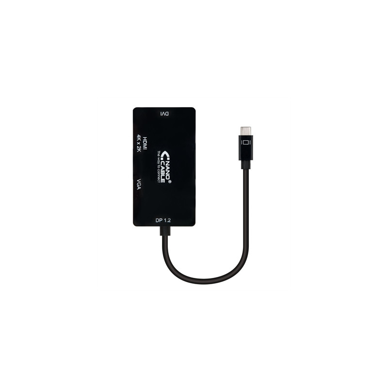 Conversor usb tipo c a vga - dvi - hdmi nanocable 10cm -  macho - hembra