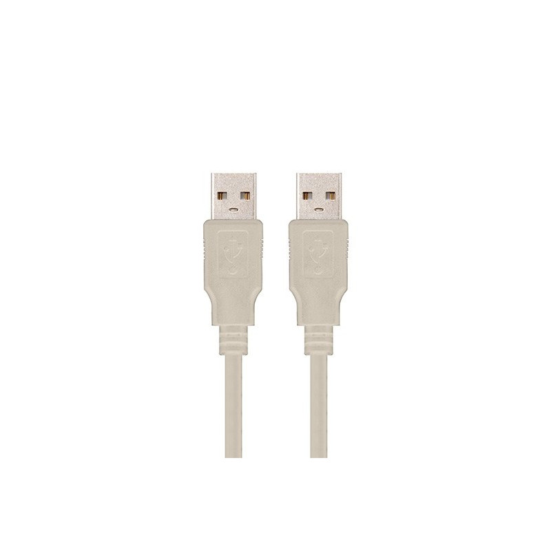 Cable usb tipo a 2.0 a usb tipo a 2.0 nanocable 1m beige macho - macho