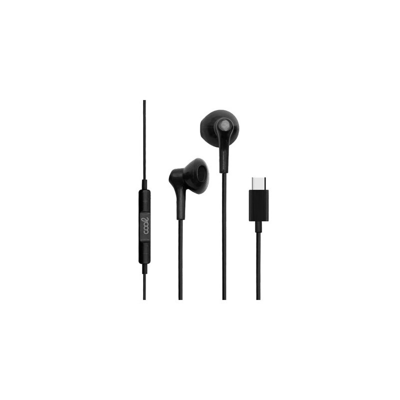 AURICULARES BOTON MICRO COOL STEREO TIPO-C BLACK