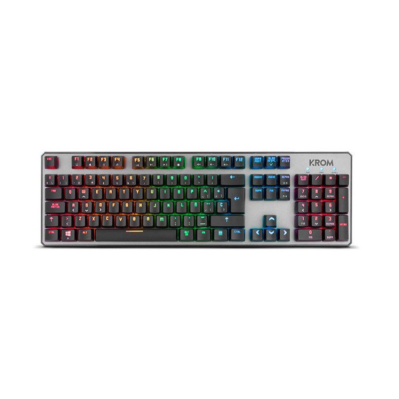 Teclado gaming krom kernel usb retroiluminado mecanico negro