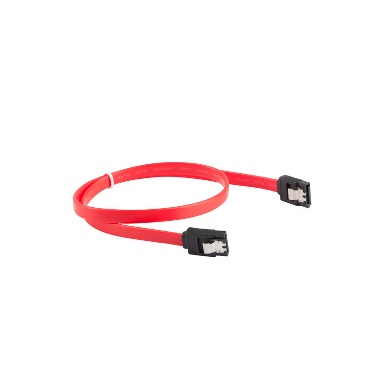 Cable sata iii lanberg 6gb - s hembra hembra clip metal 30cm rojo