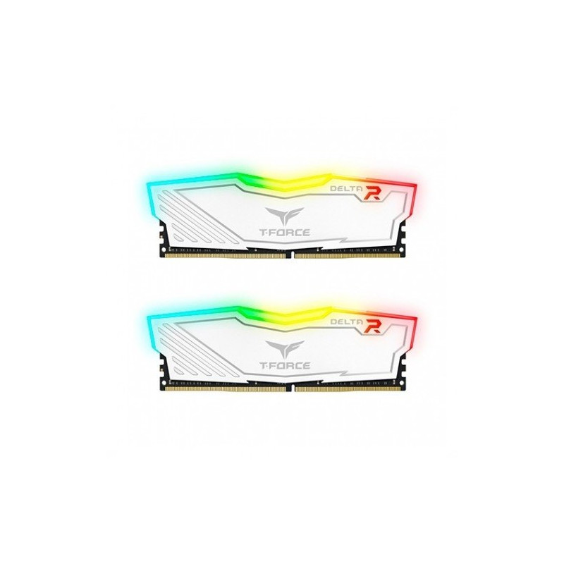 Memoria ram  ddr4 16gb 2x8gb 3600mhz teamgroup delta rgb - blanco - cl 18 - 1.35v tf4d416g3600hc18jdc01
