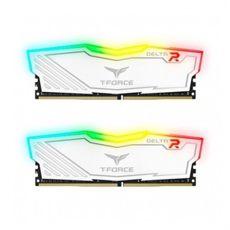 Memoria ram  ddr4 16gb 2x8gb 3600mhz teamgroup delta rgb - blanco - cl 18 - 1.35v tf4d416g3600hc18jdc01
