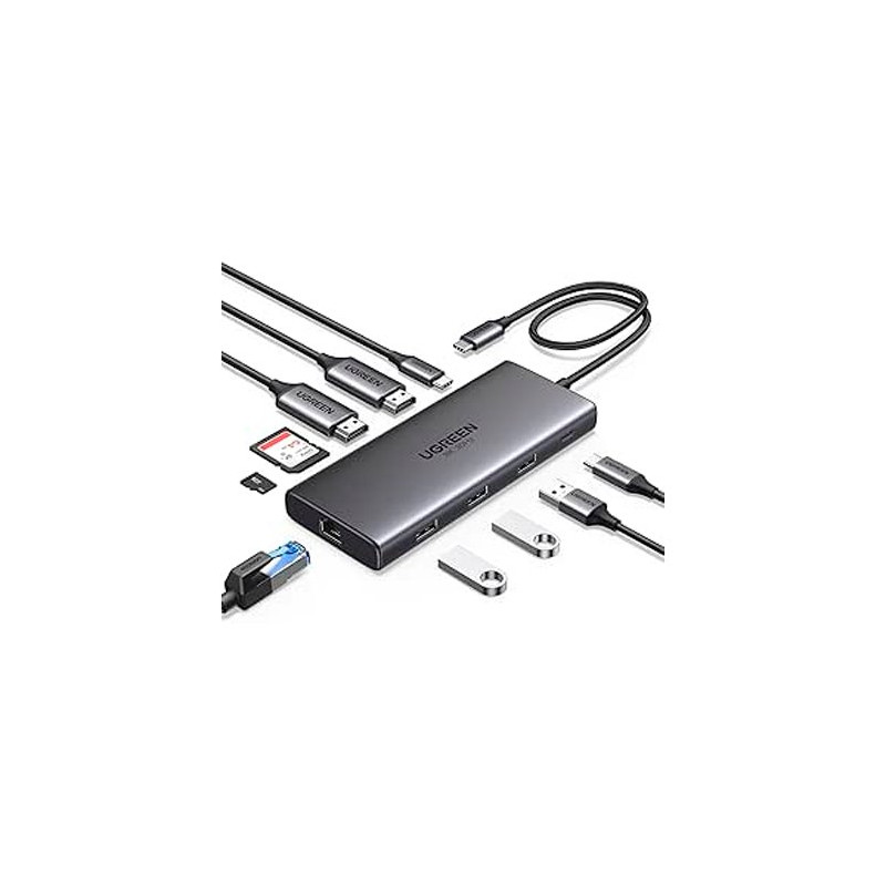 HUB UGREEN 10EN1 USB-C A HDMI+USB-C+USB-A+RJ45