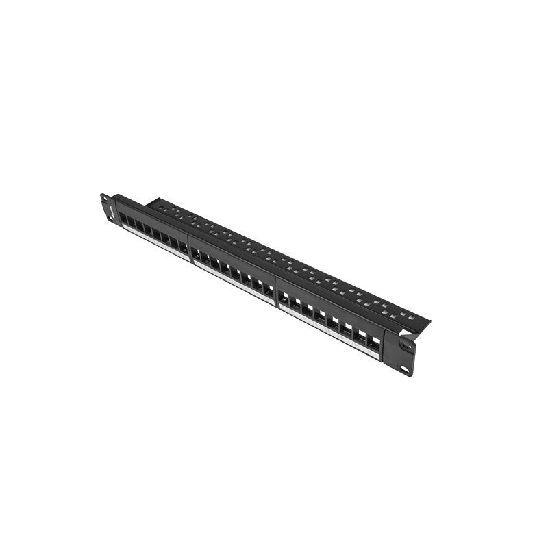 Patch panel lanberg 24 puertos 1u rack 19 para modulos keystone negro