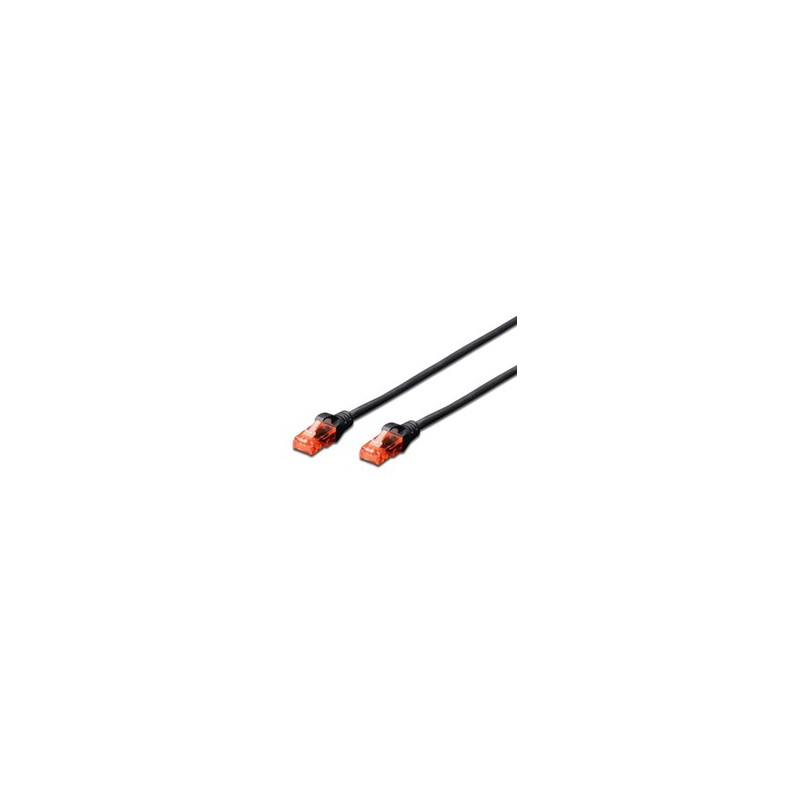 Cable red ewent latiguillo rj45 utp cat6 0.5m negro