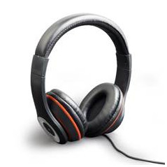 Auriculares alambricos mhs - lax - b diadema -  1.8m -  negro