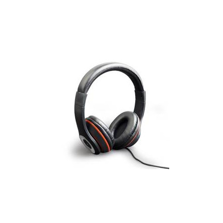 Auriculares alambricos mhs - lax - b diadema -  1.8m -  negro