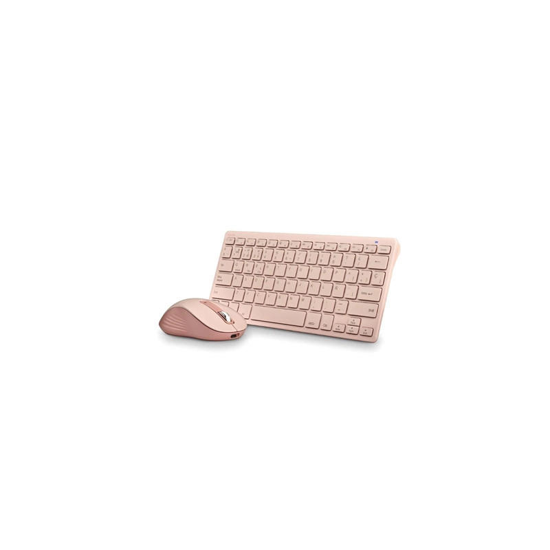 Kit teclado + mouse raton ngs fantasy kit rosa wireless inalambrico