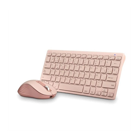 Kit teclado + mouse raton ngs fantasy kit rosa wireless inalambrico