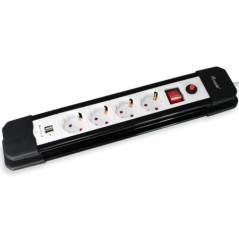 Regleta equip 245553 con 4 tomas + 2 puertos usb