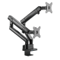 Phoenix mstand2 braccio articolato a molla a gas per doppio monitor fino a 27 vesa 75 x 75 - 100 x 100 include 2 usb