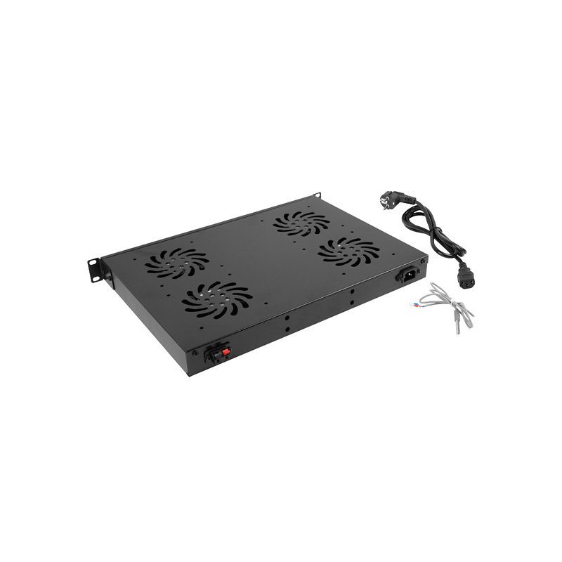 Panel ventilacion lanberg lcd 4 ventiladores termostato 230v 1u rack 19 negro